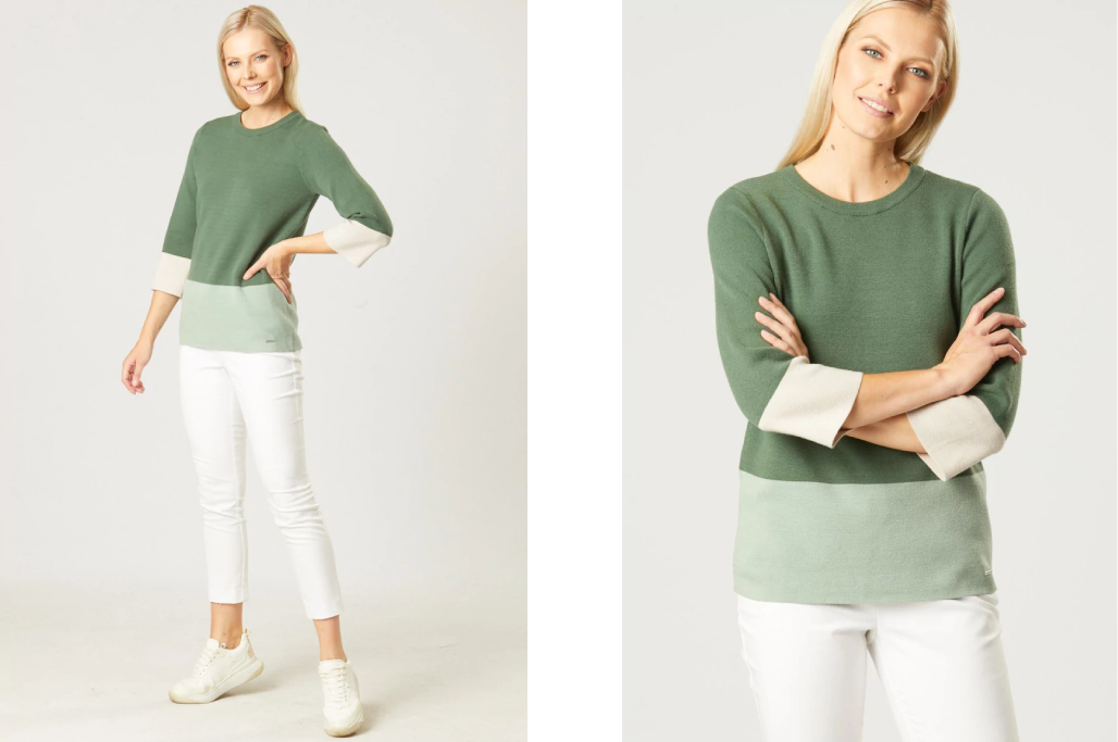 Trójkolorowy sweter