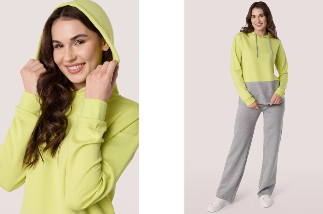 Bluza limonkowa z kapturem