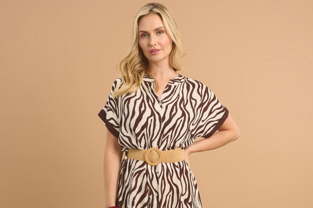Sukienka szmizjerka zebra