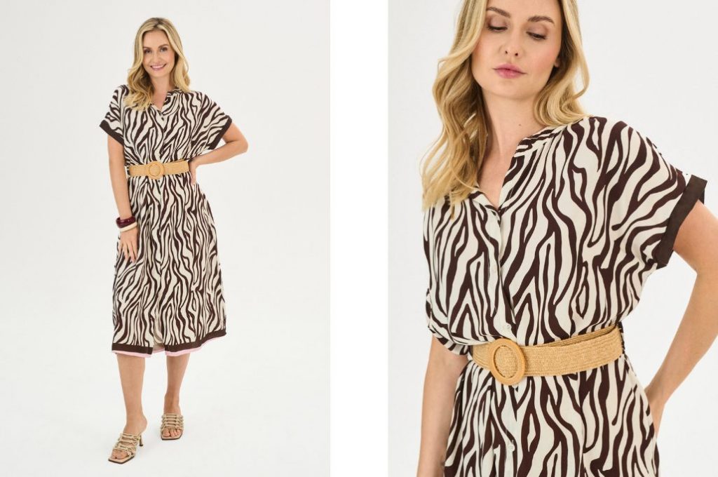 sukienka szmizjerka zebra