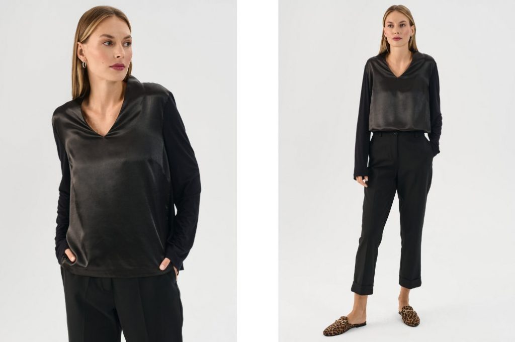 Czarna elegancka bluzka
